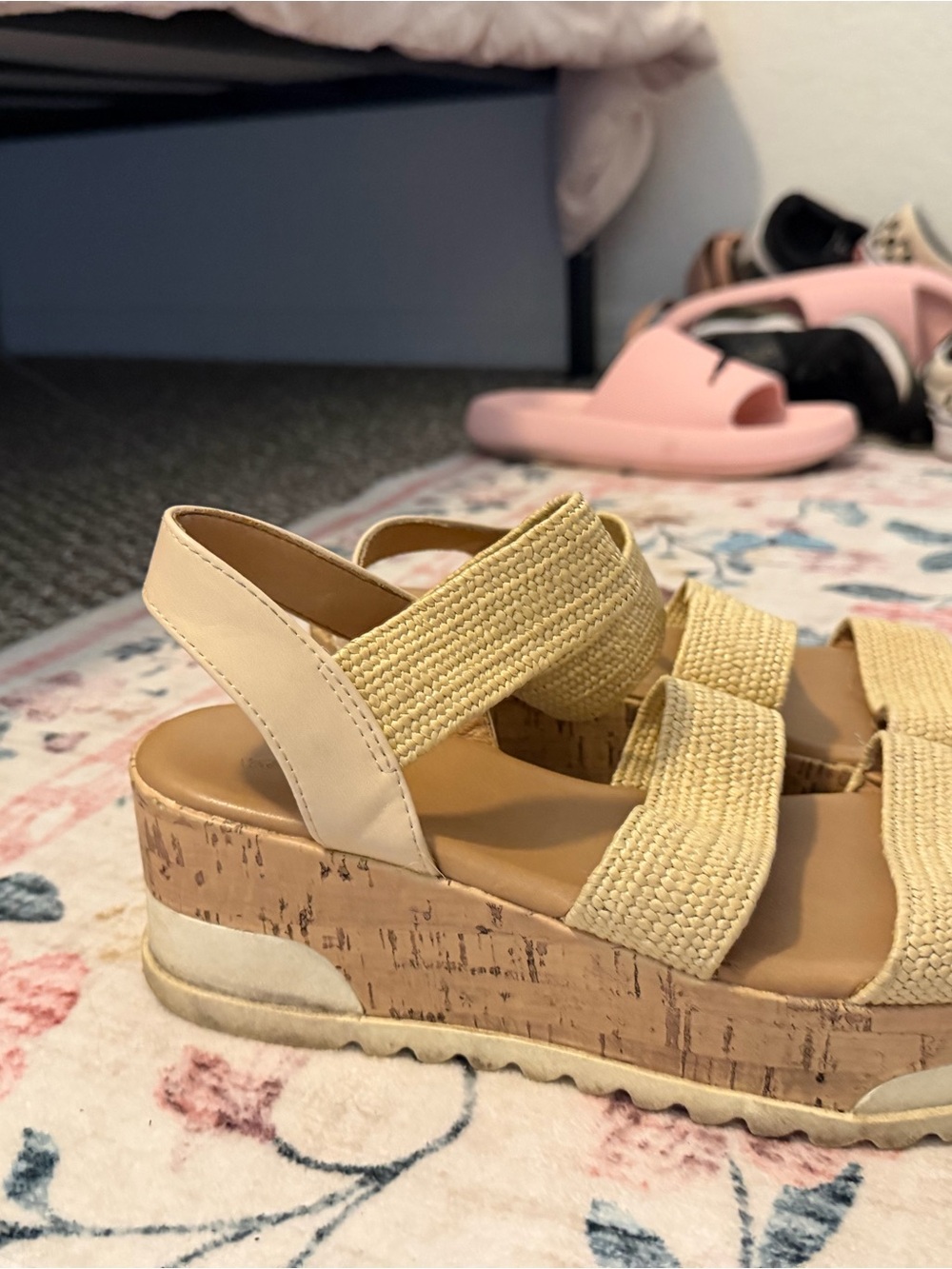 Target Beige Woven Platform Sandals